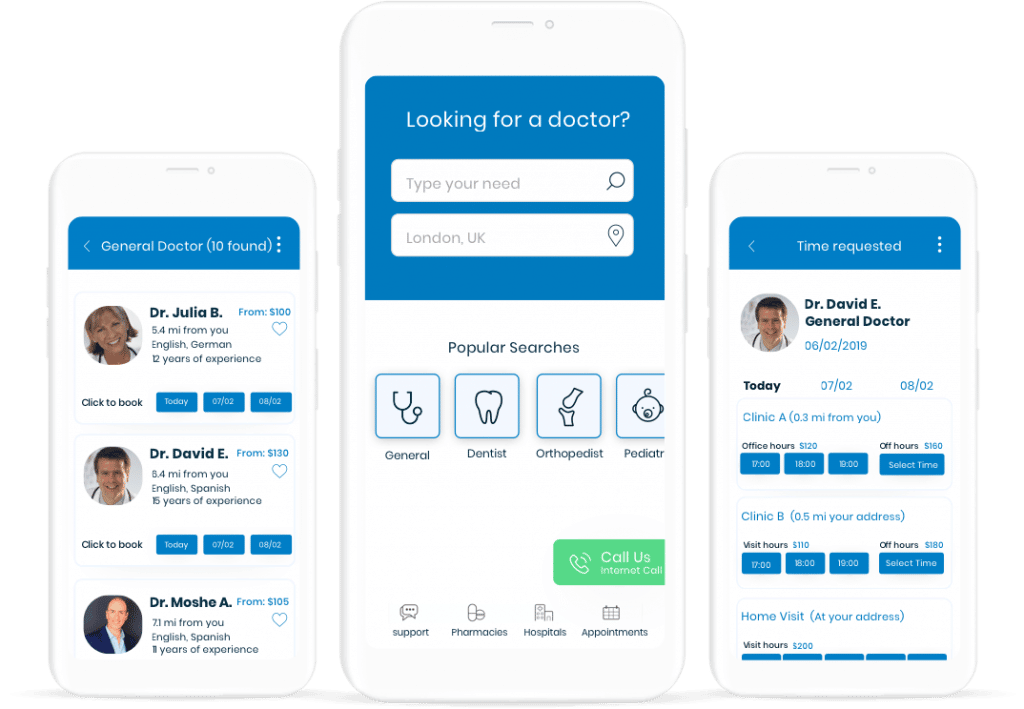 Air Doctor app mockups