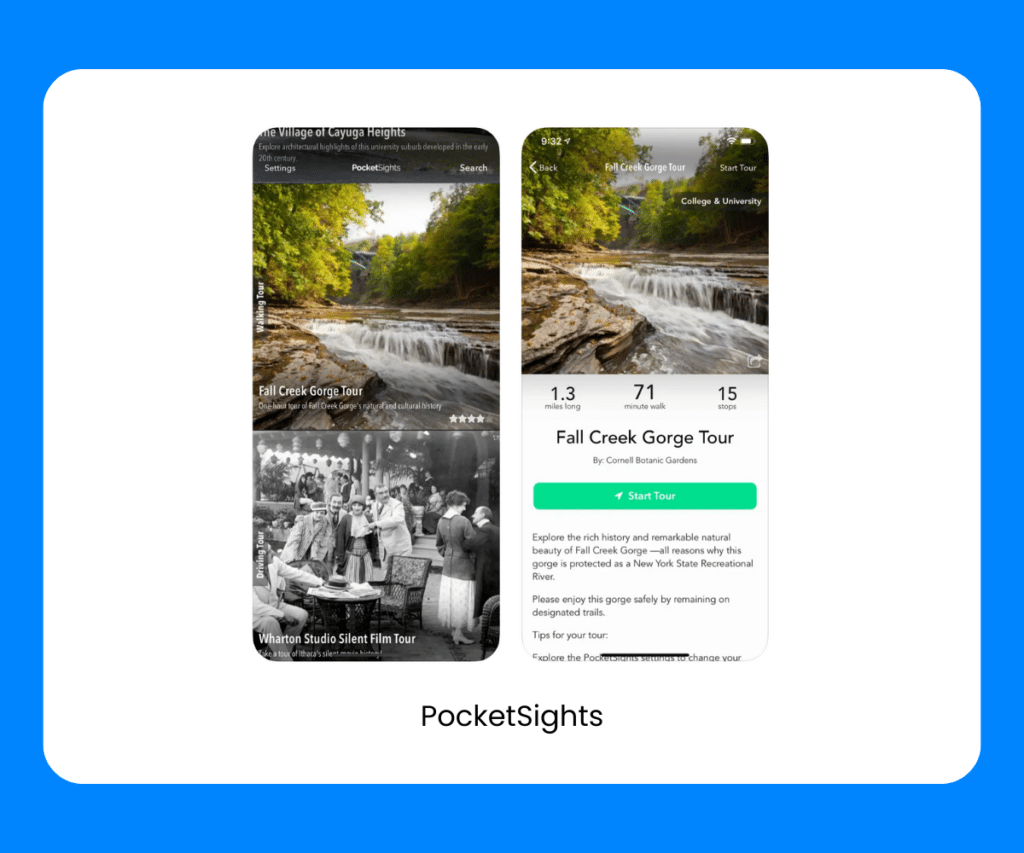 PocketSights walking tour guide app