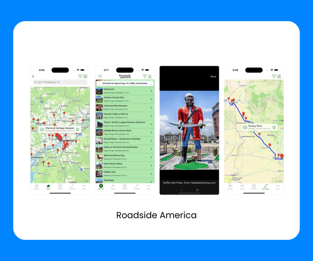 Roadside America guided walking tours city app
