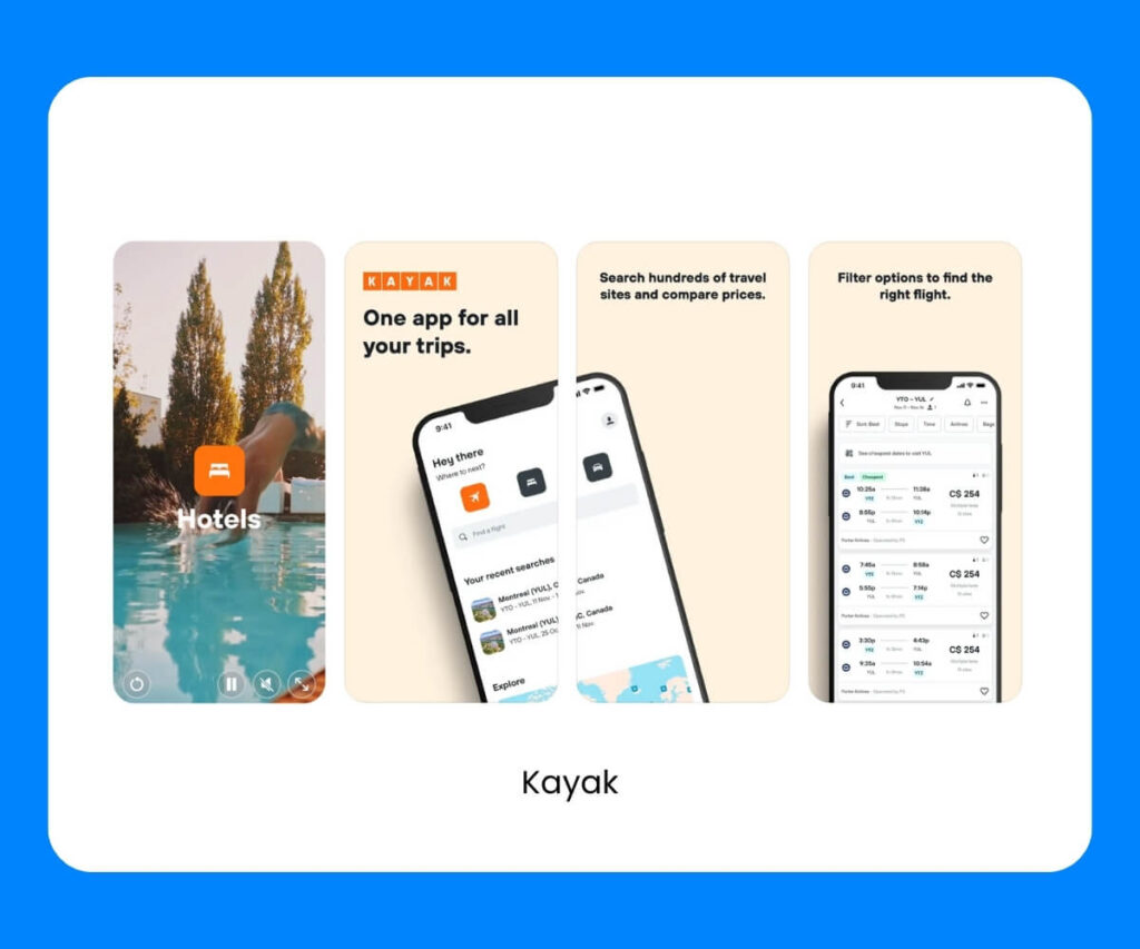 best apps for europe travel Kayak