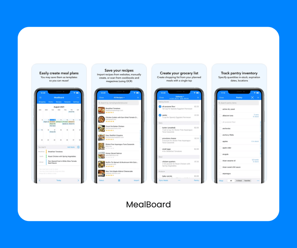 family vacation app mealboard