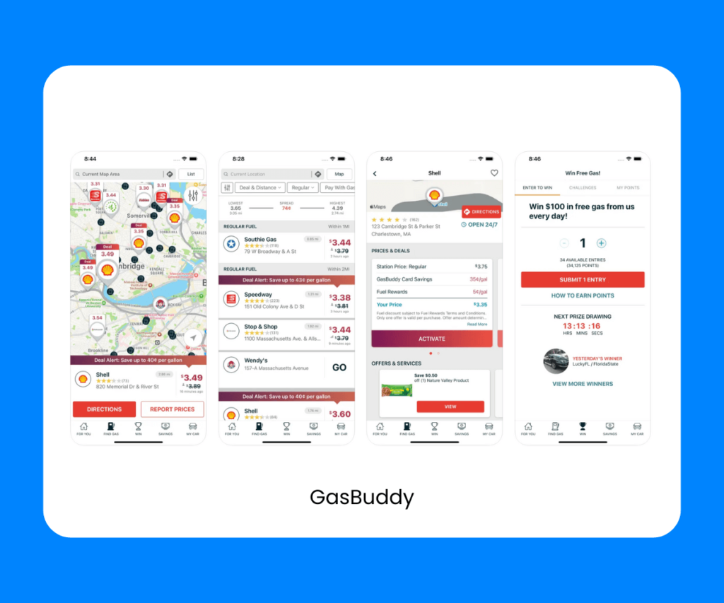 gasbuddy family vacation app